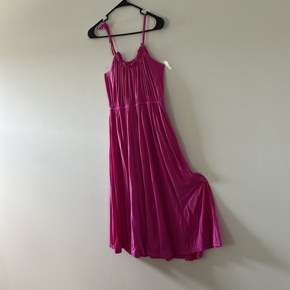 J Crew Magenta Pink Crinkle Midi Dress Dress Loose Fit Sz XS to S - Picture 8 of 16